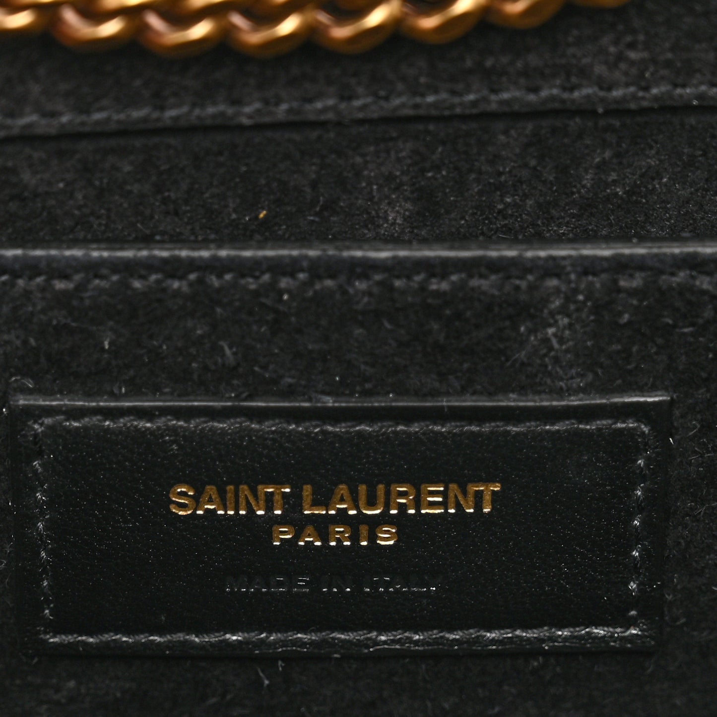 Metallic Calfskin Small Monogram Kate Satchel Black Argento