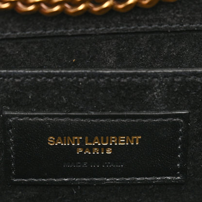 Saint Laurent Metallic Calfskin Small Monogram Kate Satchel Black Argento 7 of 9