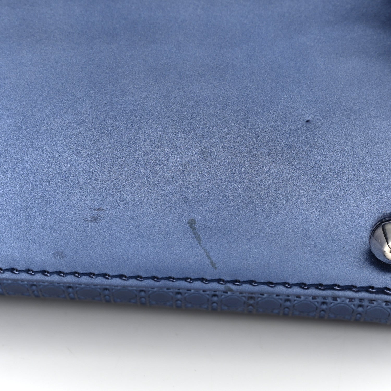 Christian Dior Metallic Patent Micro-Cannage Medium Lady Dior Blue 11 of 12