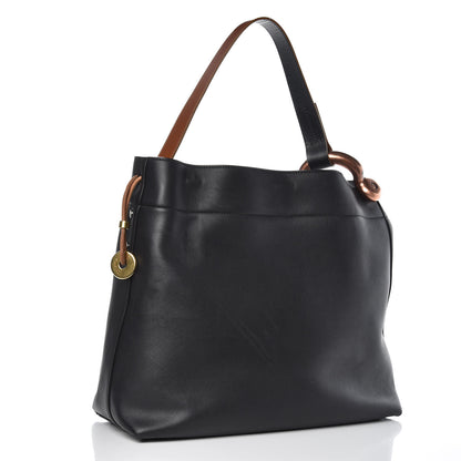 Tom Ford Calfskin Fisherman Hook Drawstring Hobo Bag Black 3 of 12