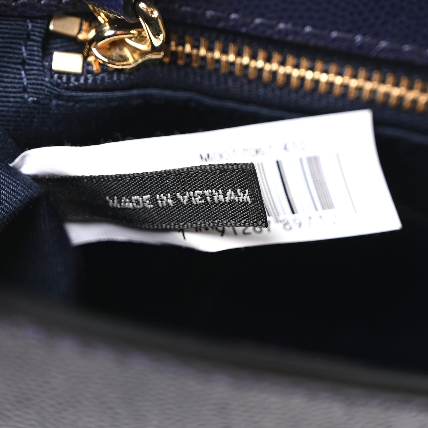 Textured Calfskin The J Link Shoulder Bag Navy Multicolor