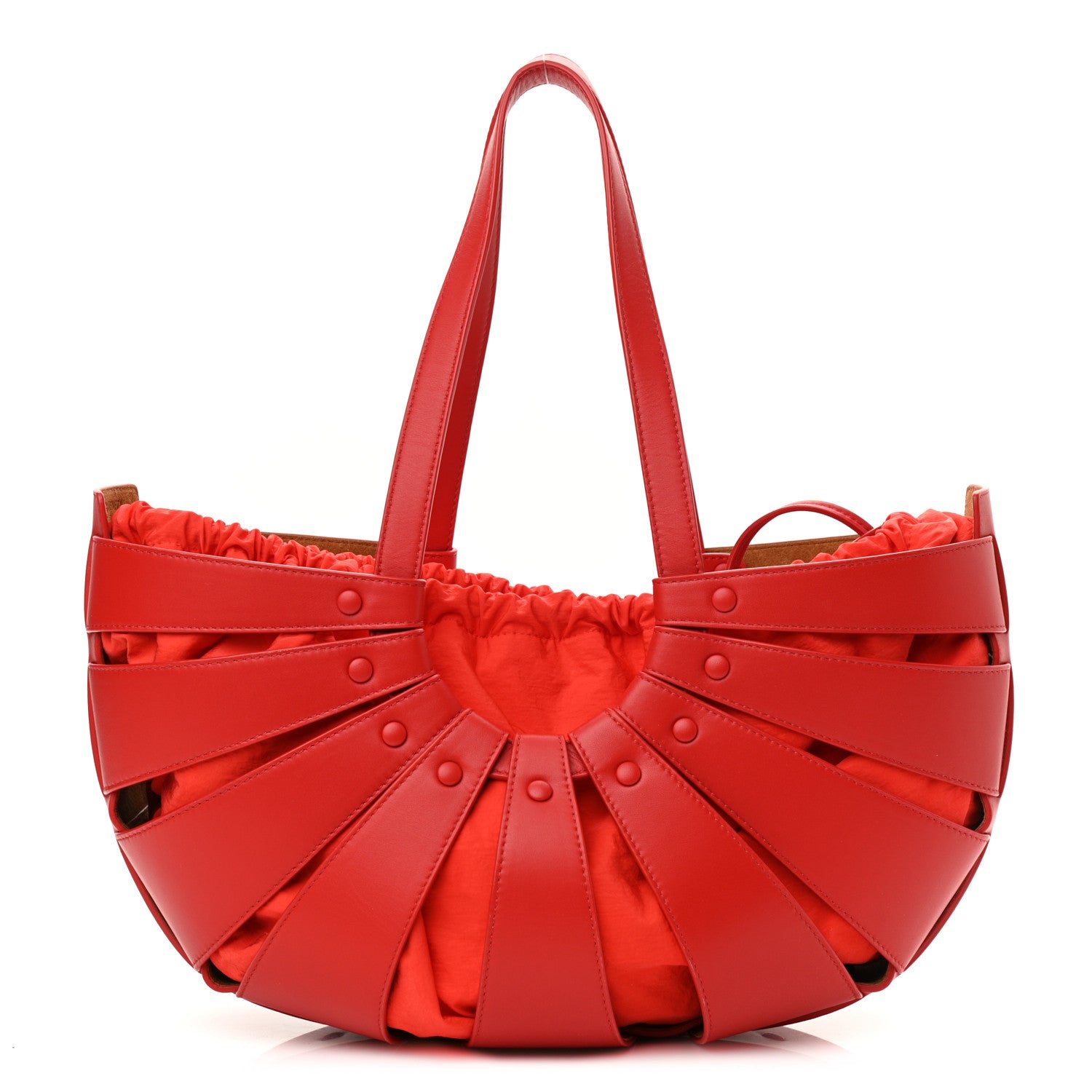 Bottega Veneta French Calfskin Shell Bag Chili Tomato 1 of 9