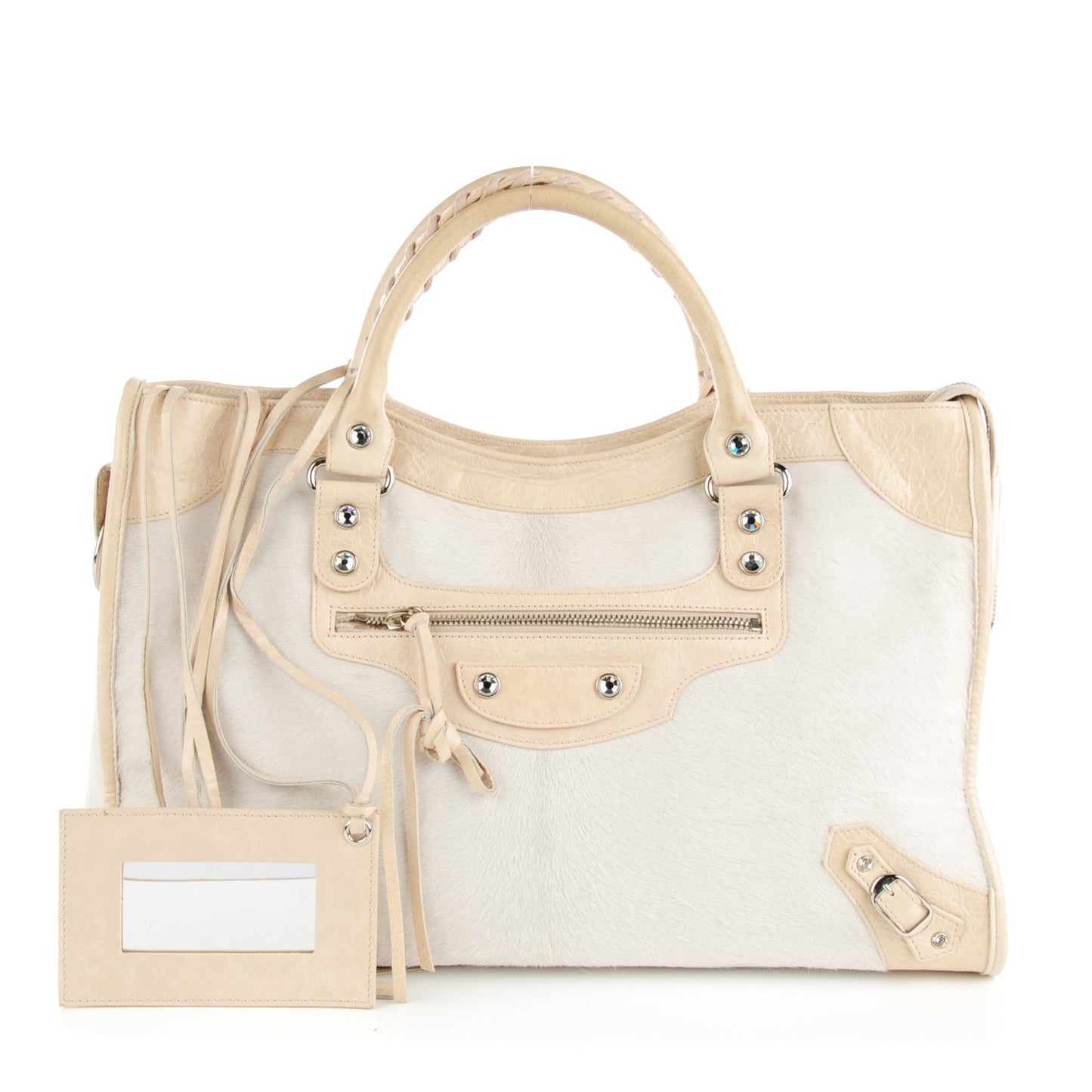 Pony Hair Swarovski Crystal City Bianco