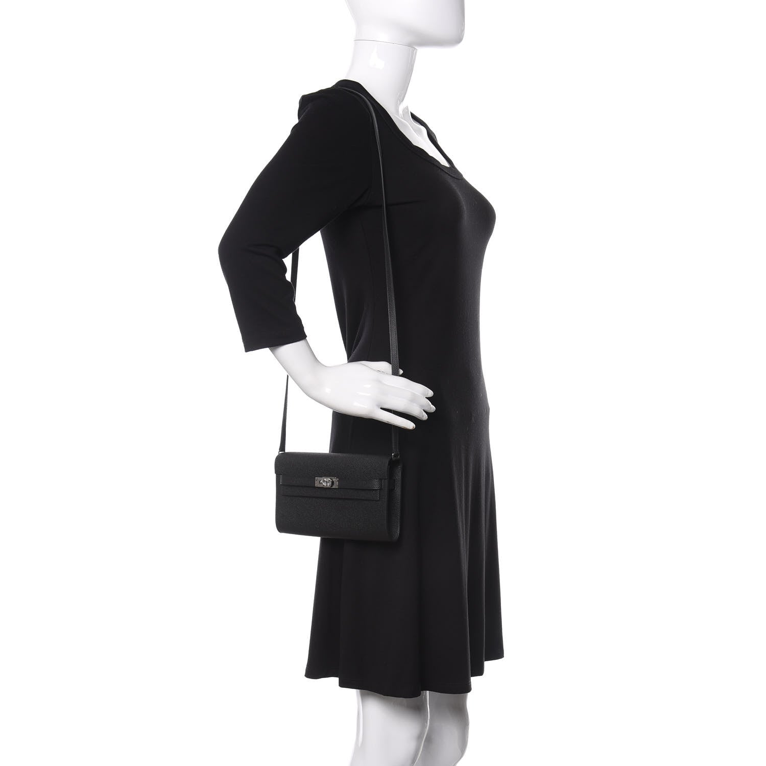 Hermes Epsom Kelly Wallet To Go Black 2 of 8