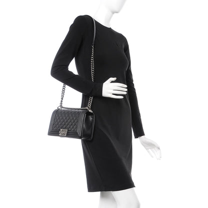 Chanel Caviar Quilted Medium Boy Flap Black 2 of 8