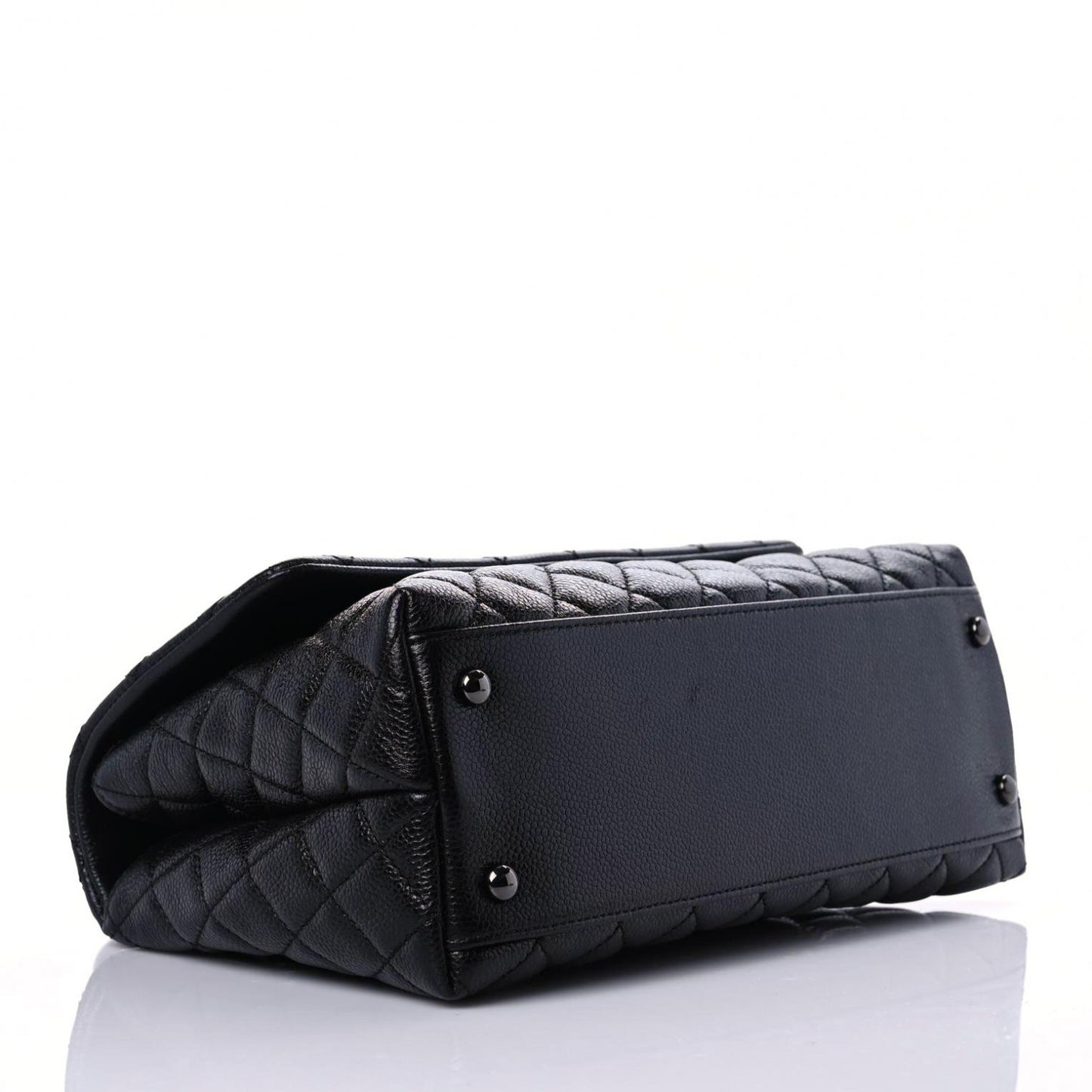 Caviar Quilted Small Coco Handle Flap So Black