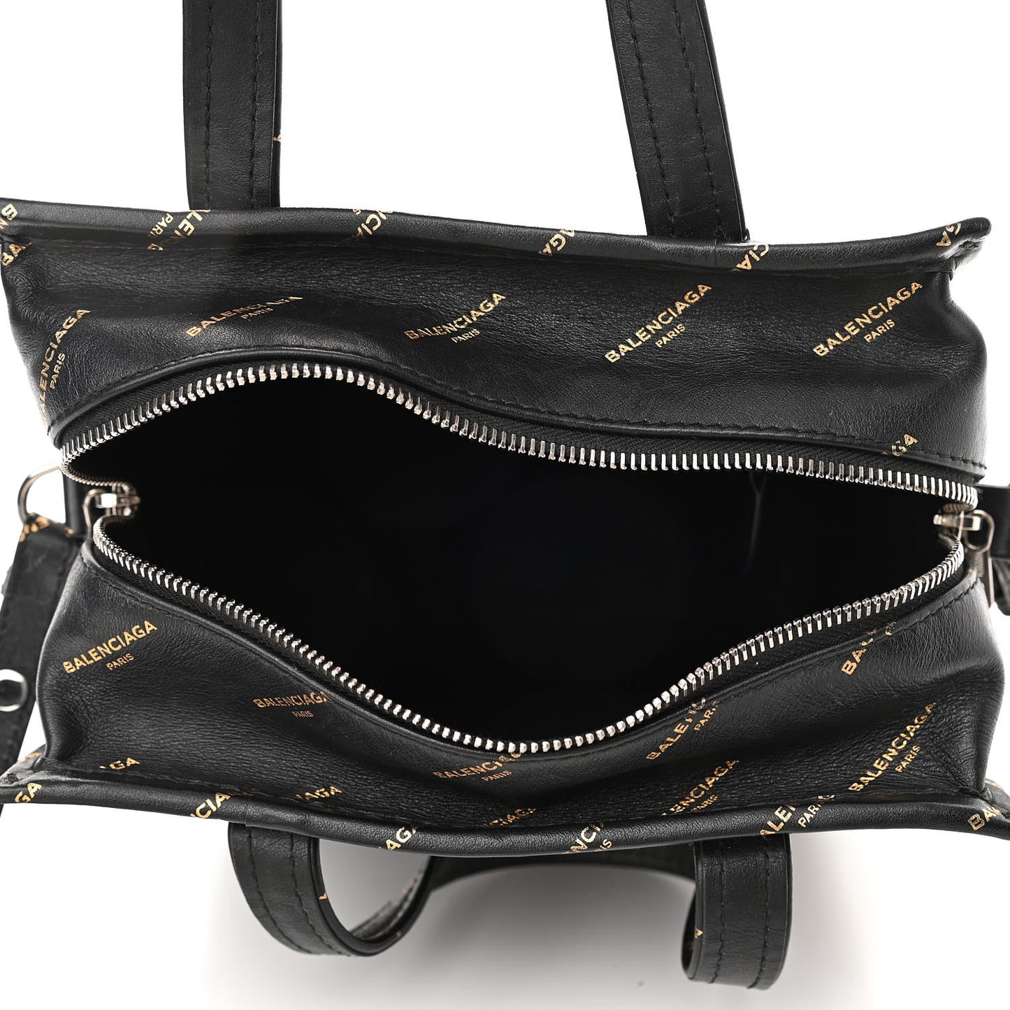 Calfskin Allover Logo XS Bazar Shopper Tote Black Gold