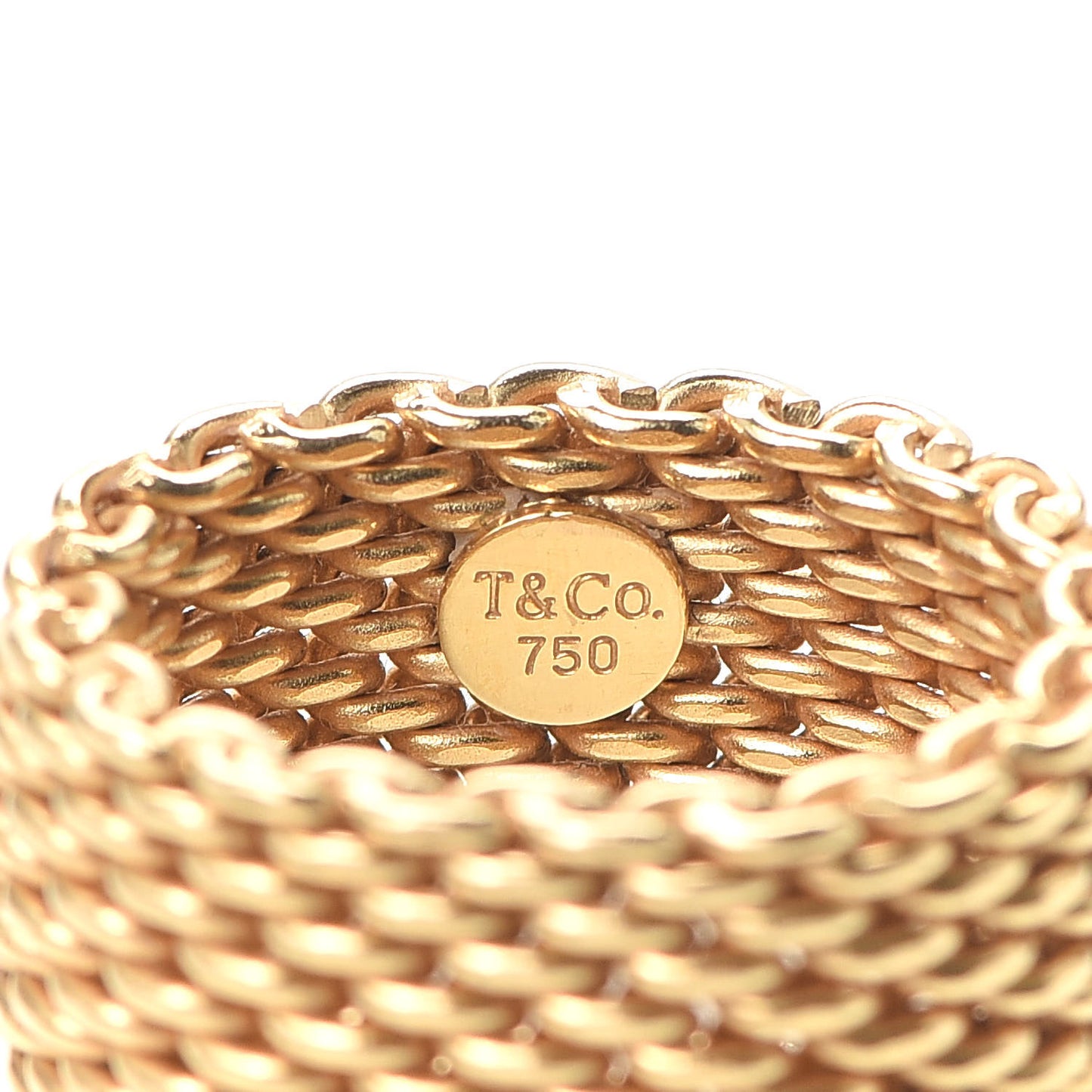 18K Yellow Gold Wide Somerset Mesh Ring 49 5