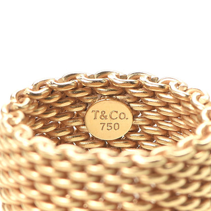 Tiffany 18K Yellow Gold Wide Somerset Mesh Ring 49 5 4 of 4