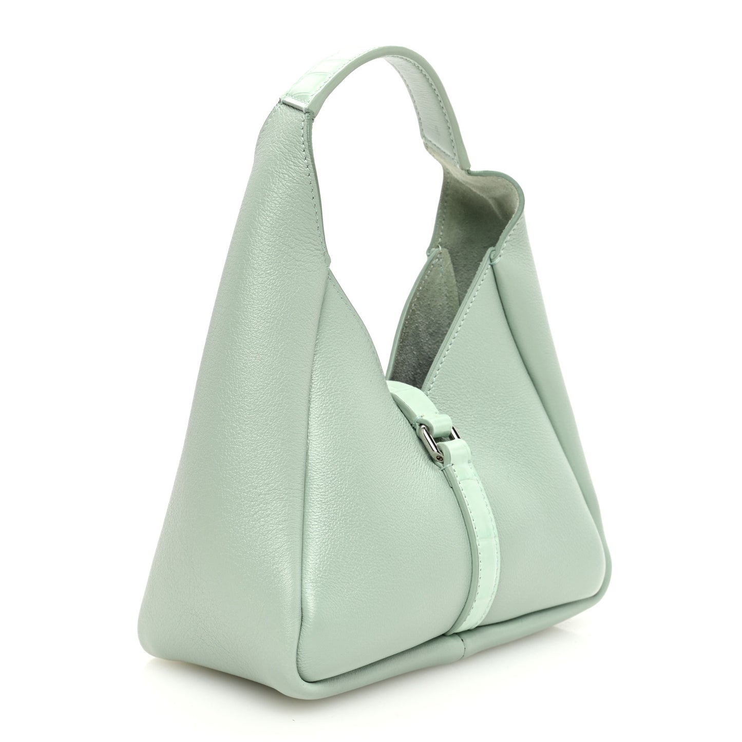 Textured Calfskin Mini G Hobo Celadon