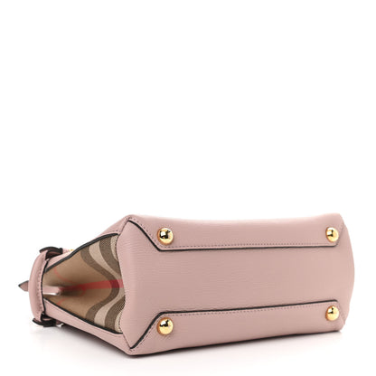 Burberry Grainy Calfskin House Check Small Banner Tote Pale Orchid 4 of 13