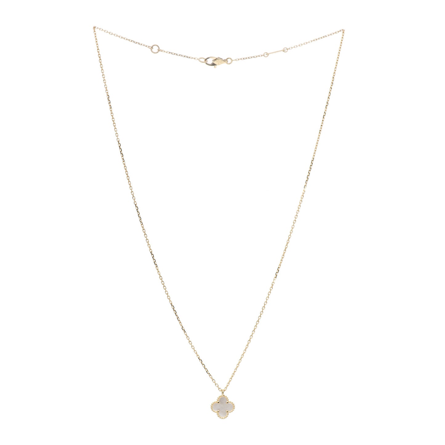 18K Yellow Gold Mother of Pearl Sweet Alhambra Pendant Necklace