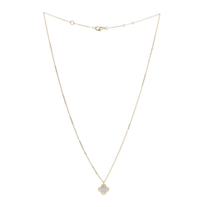 Van Cleef & Arpels 18K Yellow Gold Mother of Pearl Sweet Alhambra Pendant Necklace 3 of 7