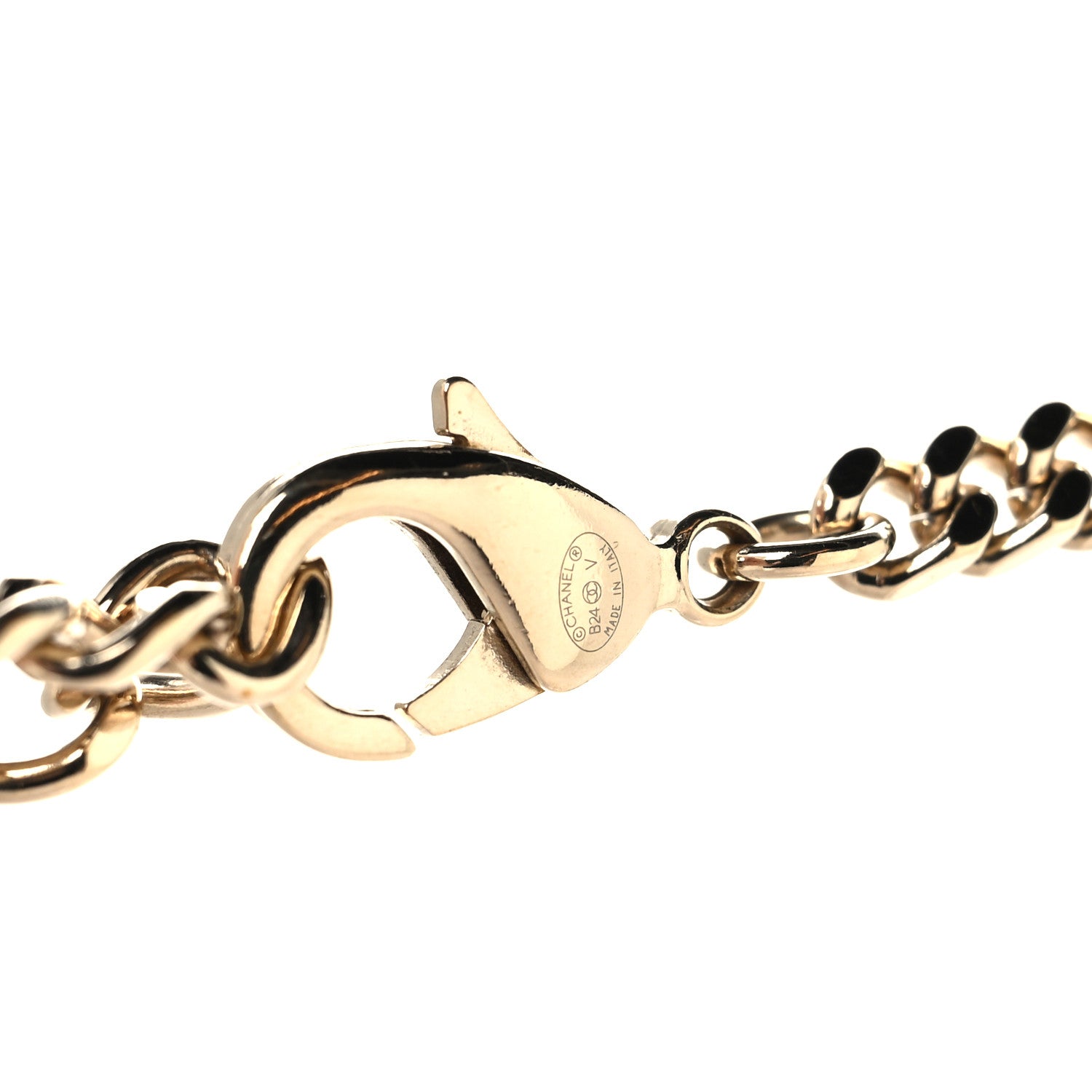 Chanel Crystal Chain CC Link Choker Gold Silver 4 of 5