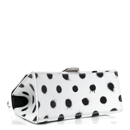 Balenciaga Smooth Calfskin Spray Polka Dot Small Hourglass Top Handle Bag White Black 4 of 9