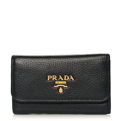 Prada Vitello Move 6 Key Holder Black 1 of 8