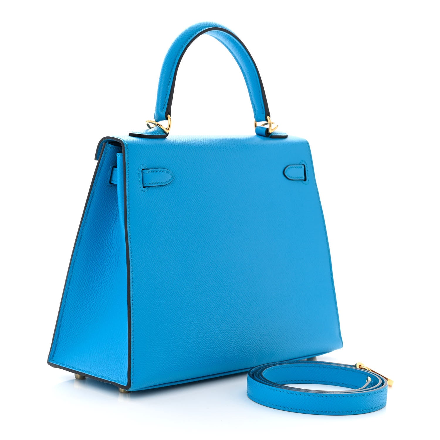 Hermes Epsom Kelly Sellier 25 Bleu Frida 3 of 11