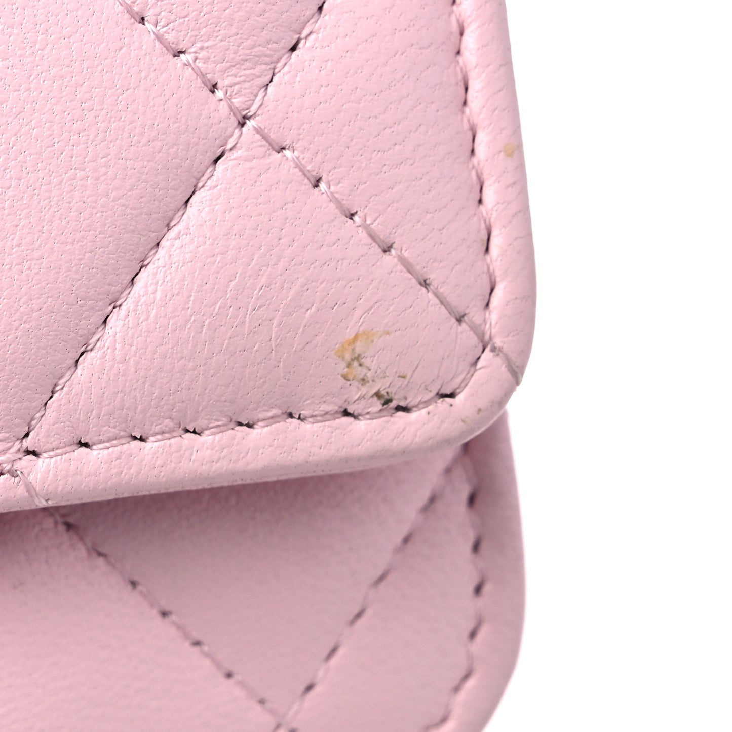 Lambskin Quilted Trendy CC Wallet On Chain WOC Pink