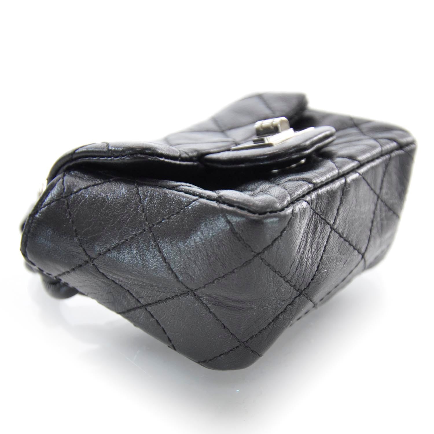 Chanel Quilted Leather 2.55 Ankle Wrist Bag Black 3 of 6