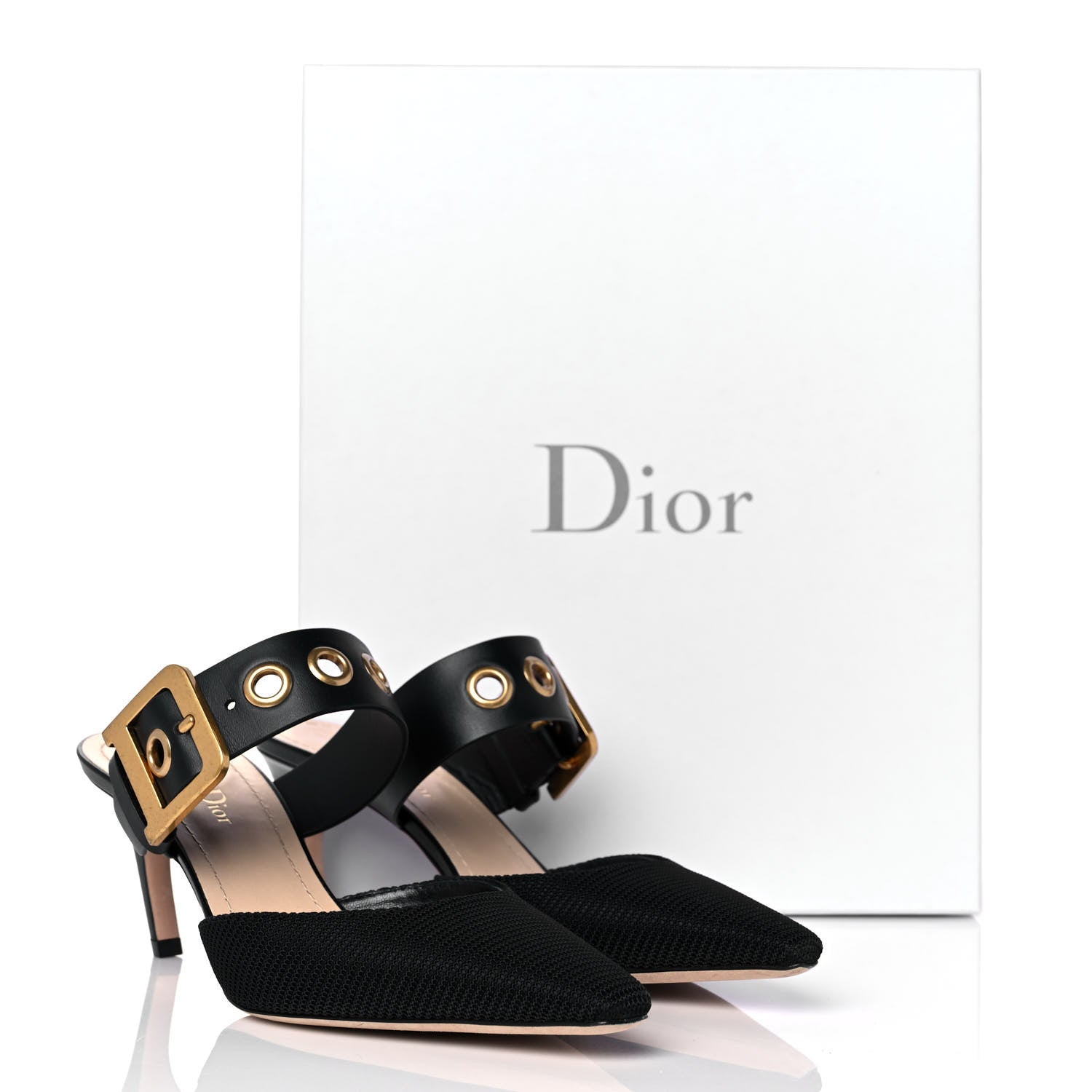 Christian Dior Technical Fabric Calfskin D-Dior 65mm Mules 37.5 Black 9 of 9