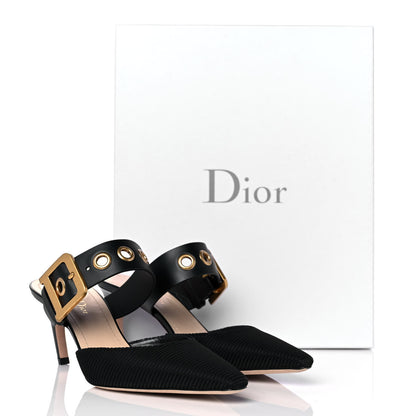 Christian Dior Technical Fabric Calfskin D-Dior 65mm Mules 37.5 Black 9 of 9