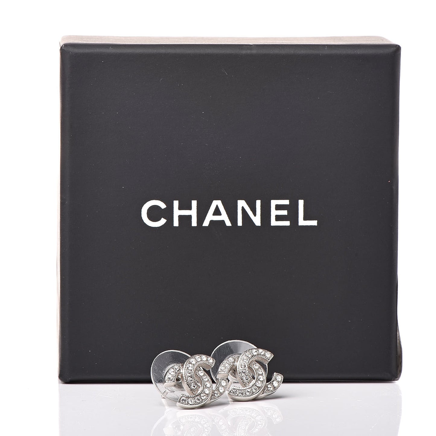 Crystal CC Earrings Silver