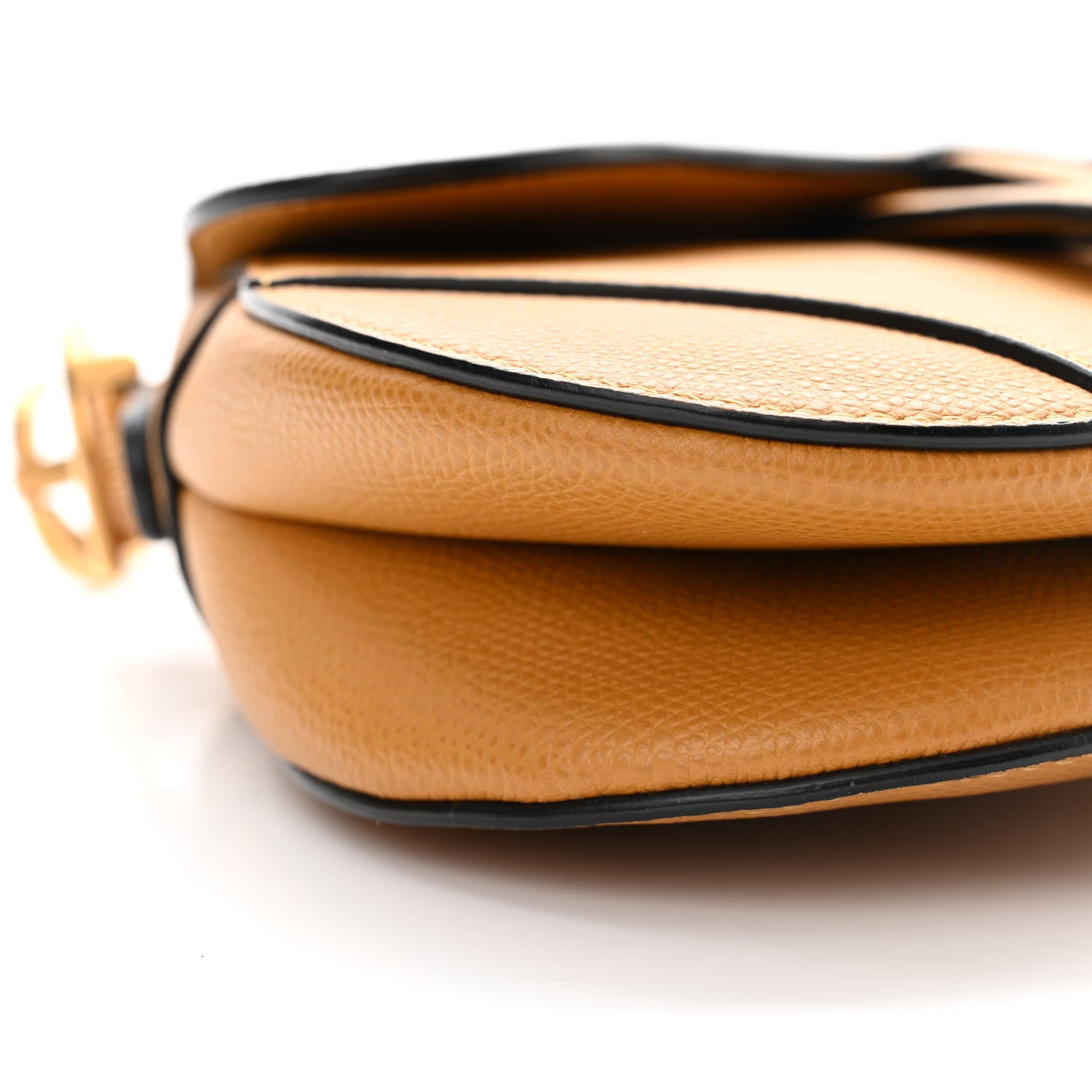 Christian Dior Grained Calfskin Mini Saddle Bag Dark Yellow 8 of 11