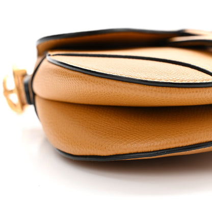 Christian Dior Grained Calfskin Mini Saddle Bag Dark Yellow 8 of 11
