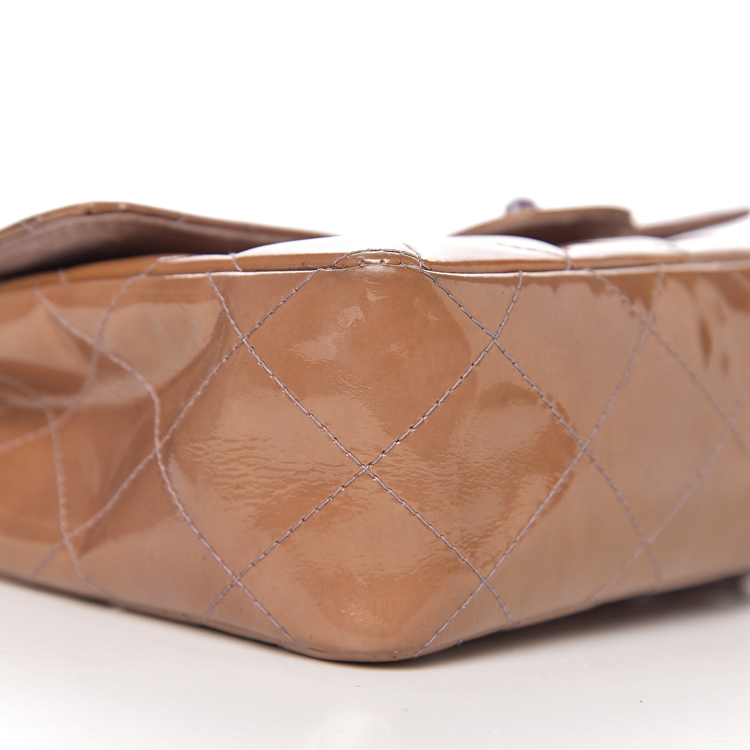 Chanel Patent Calfskin Quilted Mini Rectangular Flap Dark Beige 12 of 18
