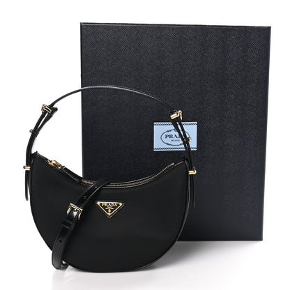 Prada Re-Nylon Spazzolato Arque Shoulder Bag Black 10 of 10