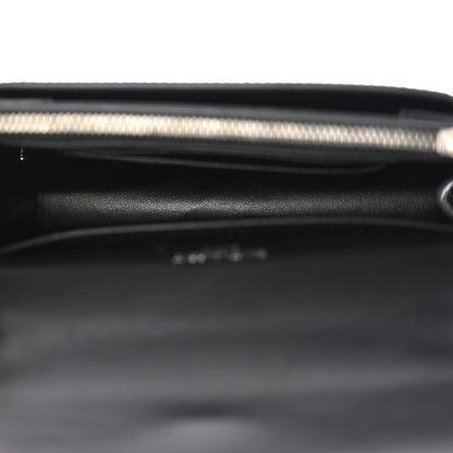 Saint Laurent Calfskin Crocodile Embossed Monogram Sunset Chain Wallet Black 5 of 11