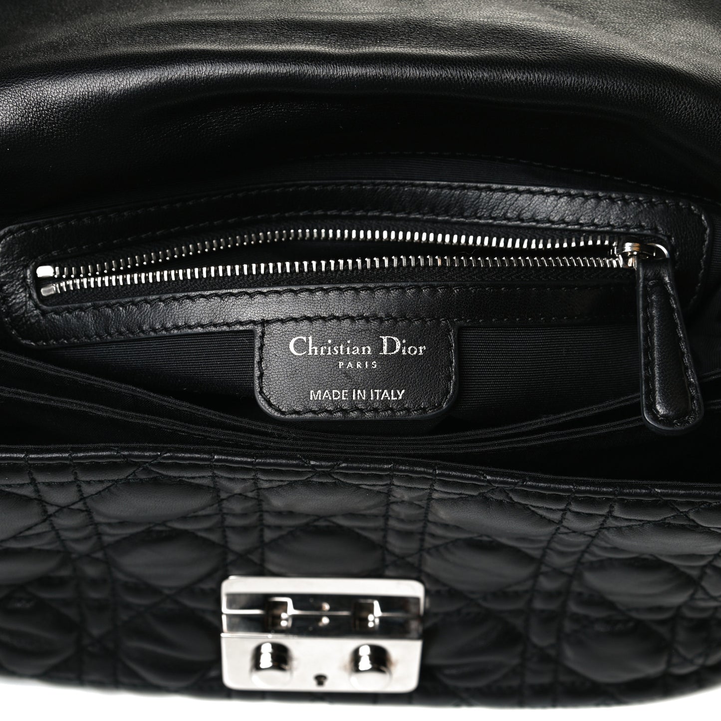Lambskin Cannage New Lock Flap Black