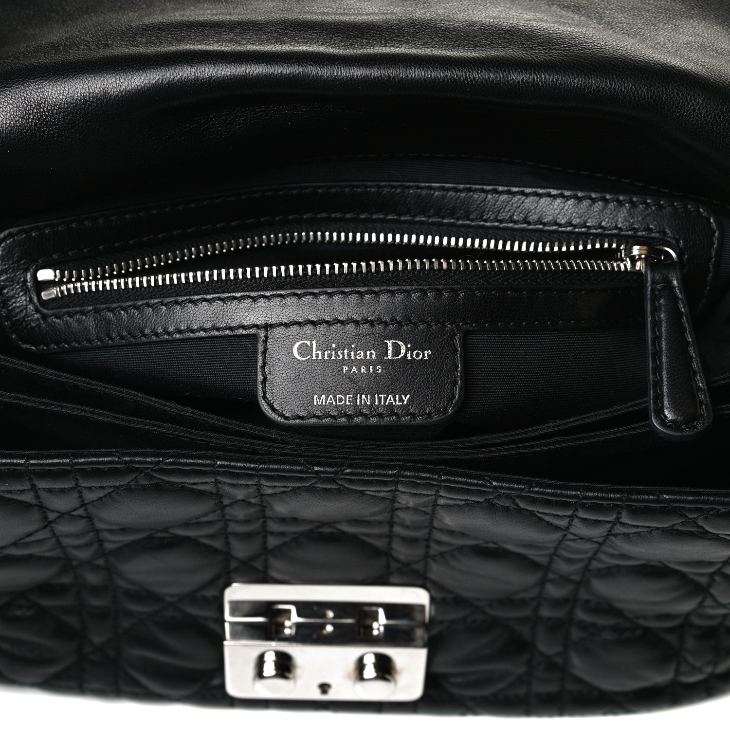 Christian Dior Lambskin Cannage New Lock Flap Black 6 of 14