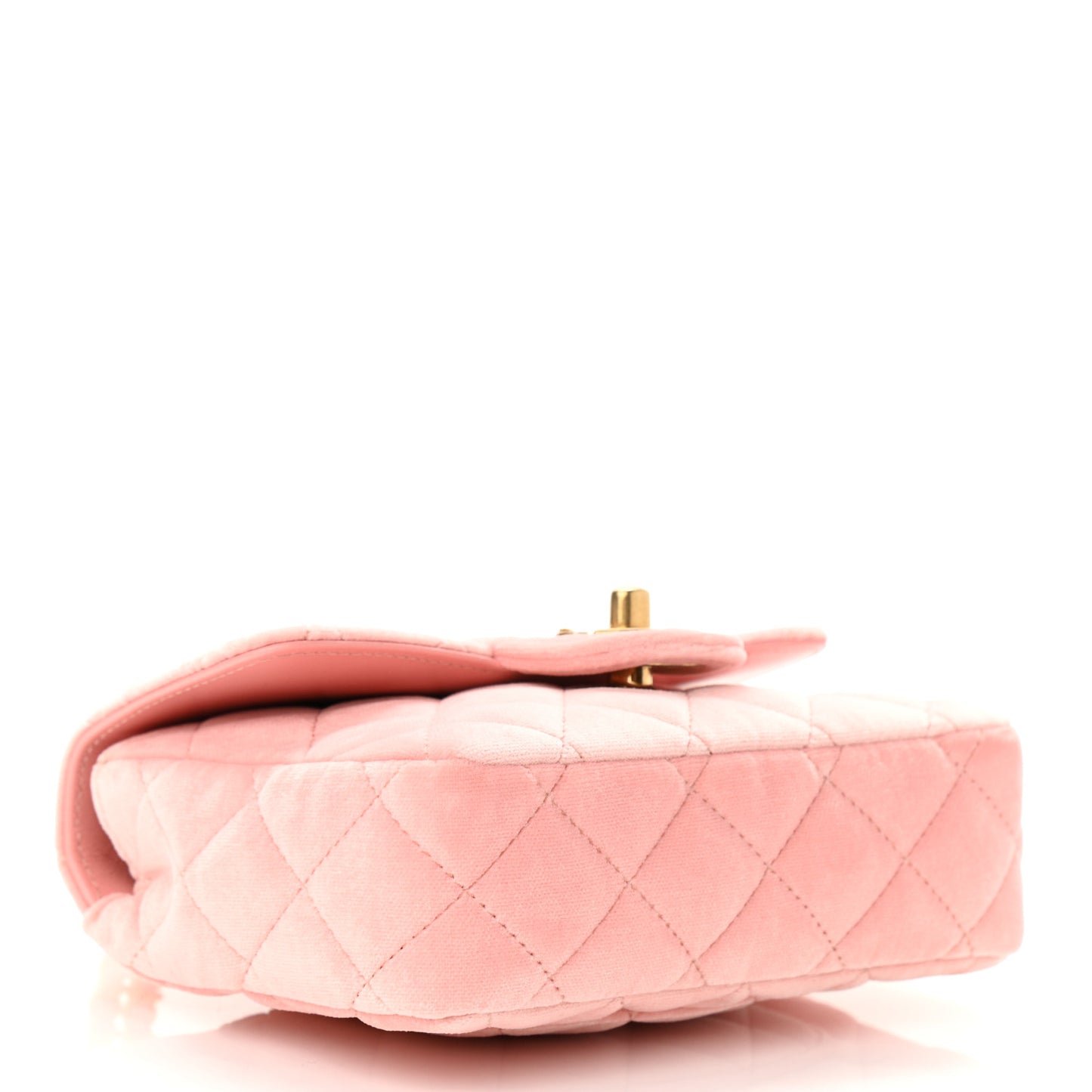 Velvet Enamel Mini Flap Light Pink