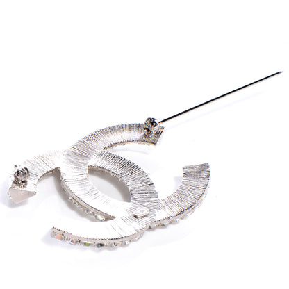 Chanel Baguette Crystal CC Brooch Silver 3 of 6