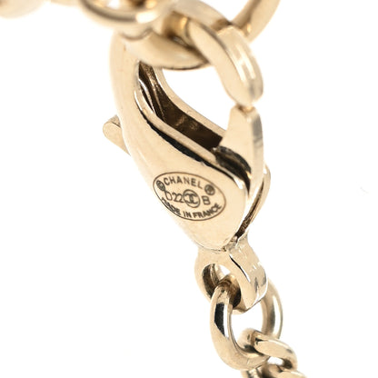 Chanel Resin Crystal CC Heart Necklace Black Gold 3 of 3