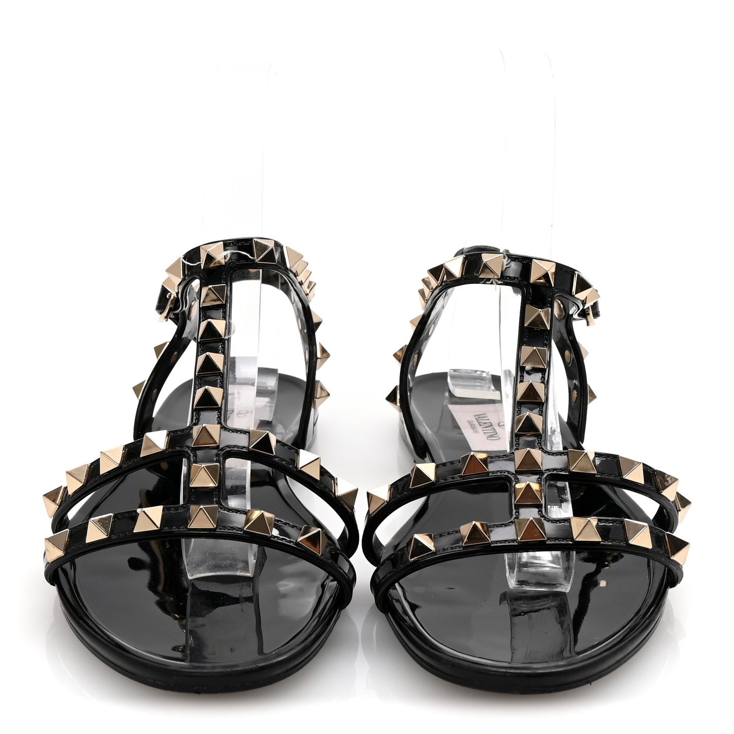 PVC Jelly Rockstud Caged Sandals 36 Black