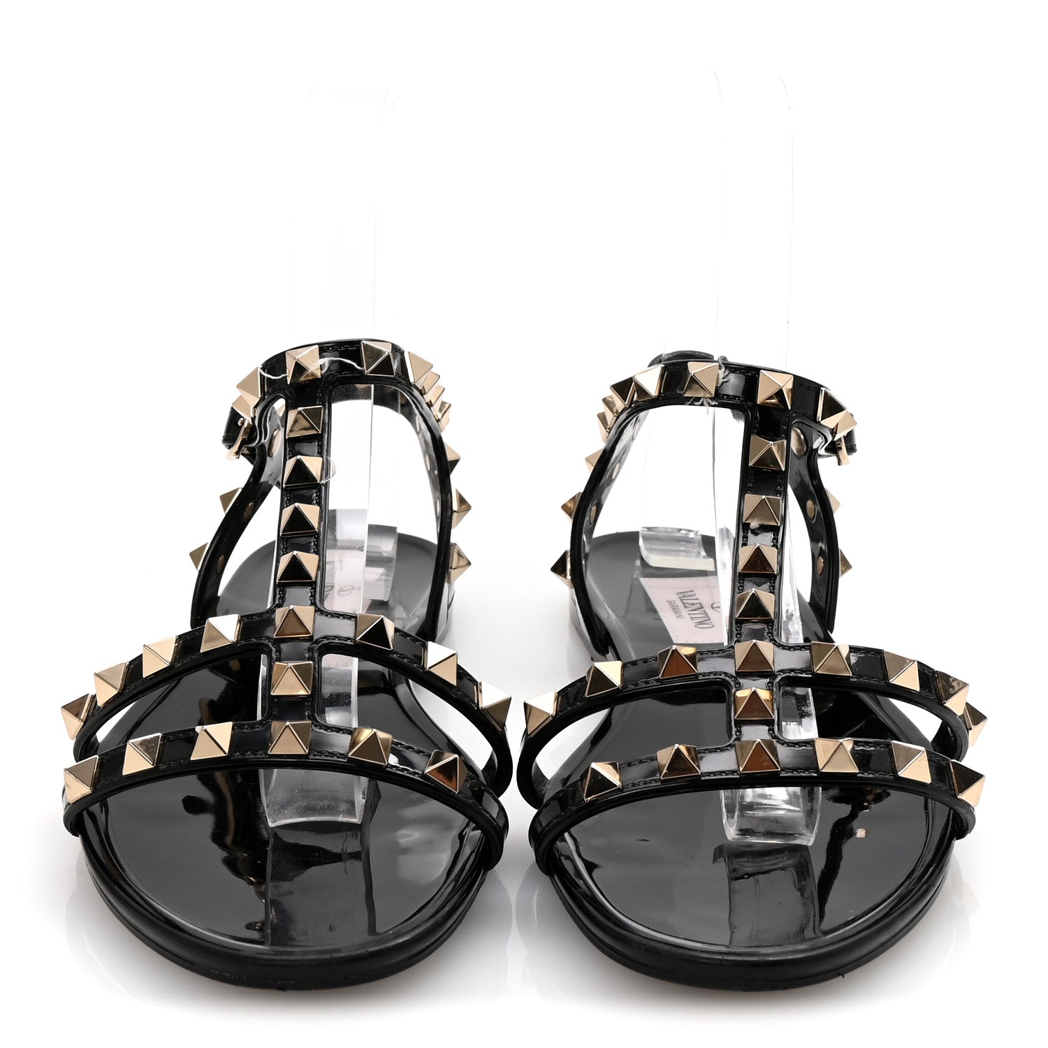 Valentino Garavani PVC Jelly Rockstud Caged Sandals 36 Black 3 of 8