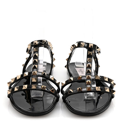 Valentino Garavani PVC Jelly Rockstud Caged Sandals 36 Black 3 of 8