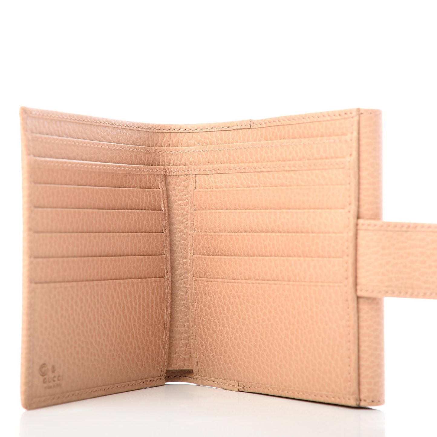 Dollar Calfskin Interlocking G French Wallet Camelia