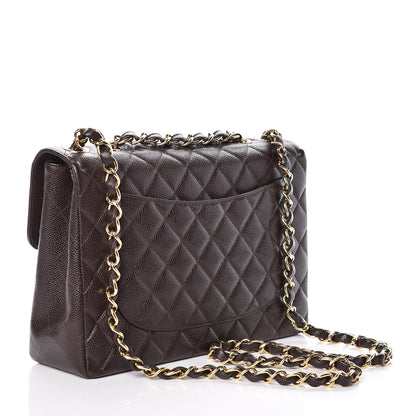 Chanel Caviar Quilted Jumbo Single Flap Brown 3 of 9
