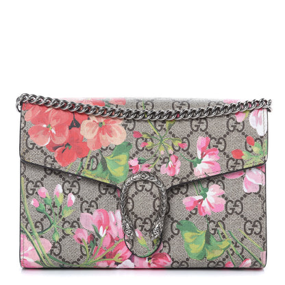 Gucci GG Supreme Monogram Blooms Mini Dionysus Chain Wallet Beige Multicolor Dry Rose 1 of 10