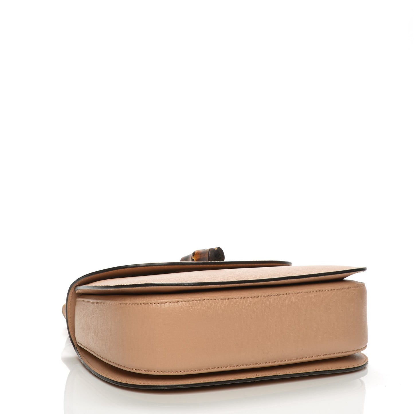 Shangai Calfskin Small Classic Bamboo Top Handle Bag Pink Apricot