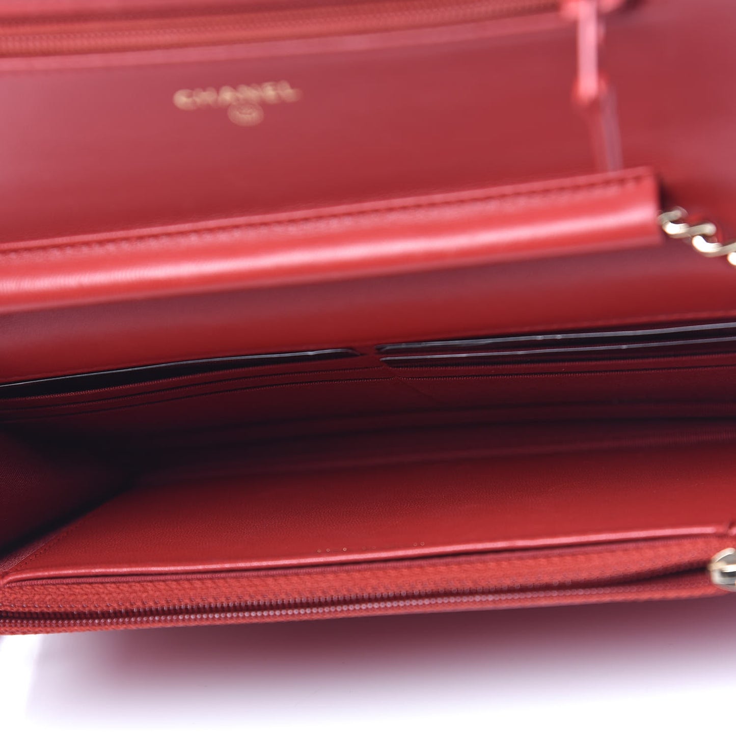 Lambskin Quilted Boy Wallet On Chain WOC Red