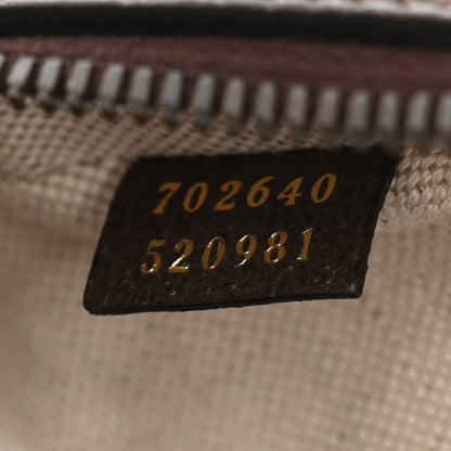 Gucci X ADIDAS Crystal Vintage Monogram Textured Dollar Calfskin Web Trefoil Small Ophidia Round Shoulder Bag Mid Natural Nut Off White New Acero 7 of 11