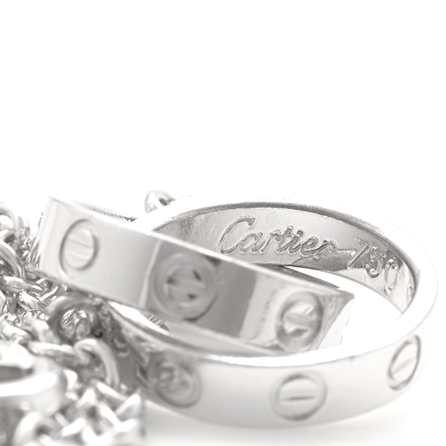 18K White Gold Interlocking LOVE Necklace