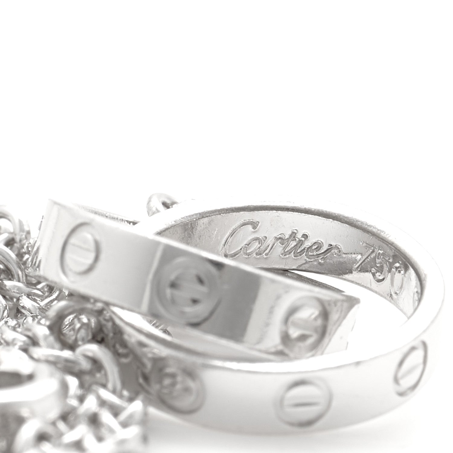 Cartier 18K White Gold Interlocking LOVE Necklace 5 of 5