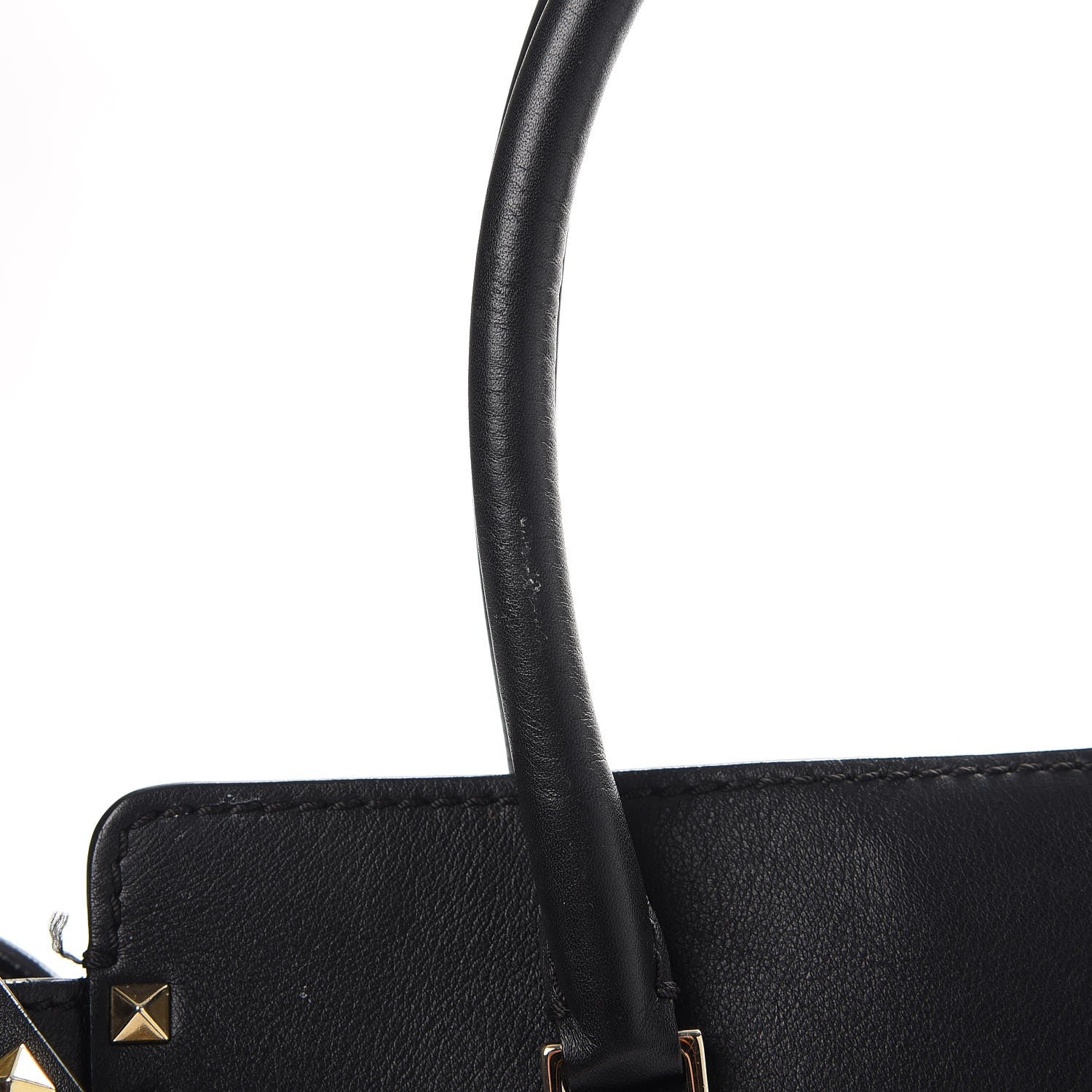 Valentino Garavani Vitello Rockstud Double Handle Tote Black 13 of 17