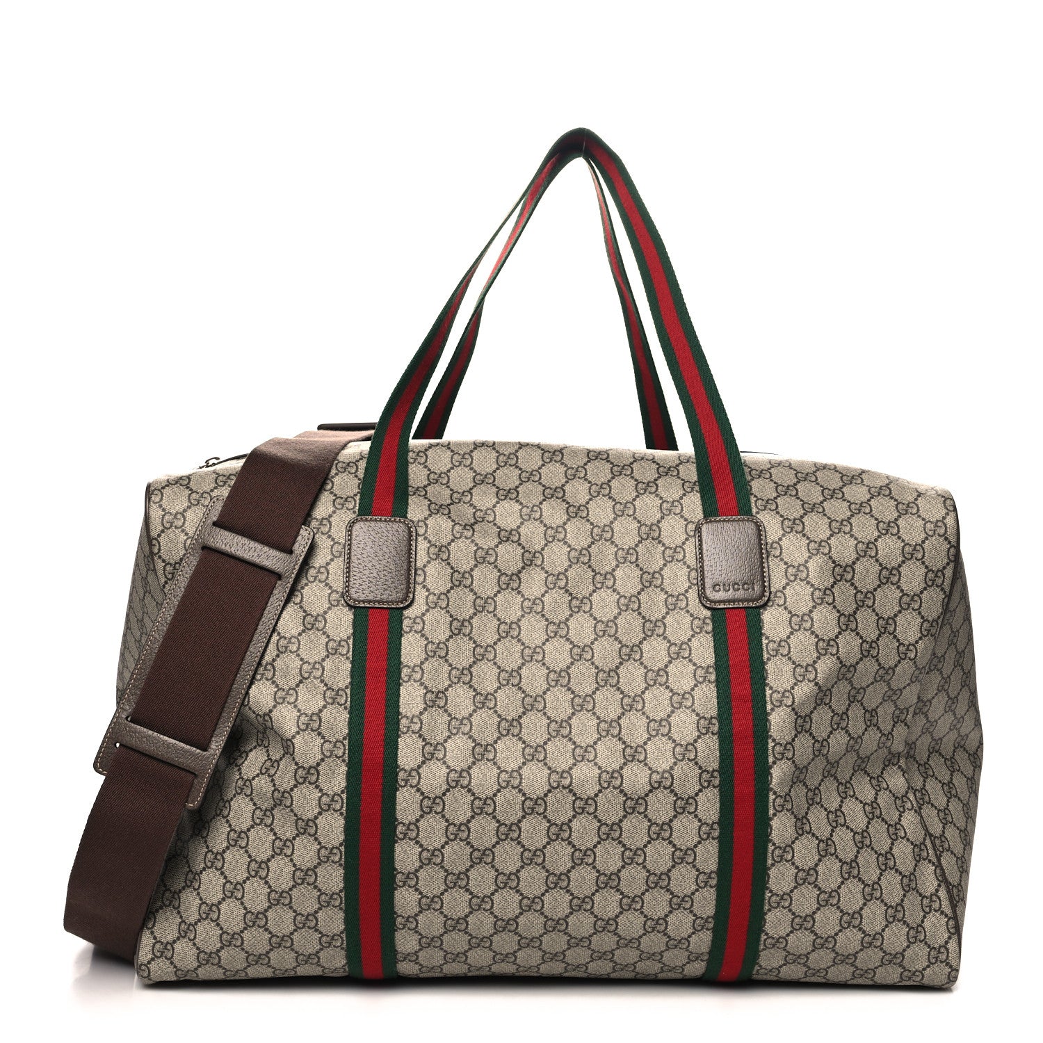 Gucci GG Supreme Monogram Web Large Duffle Bag Brown 1 of 12