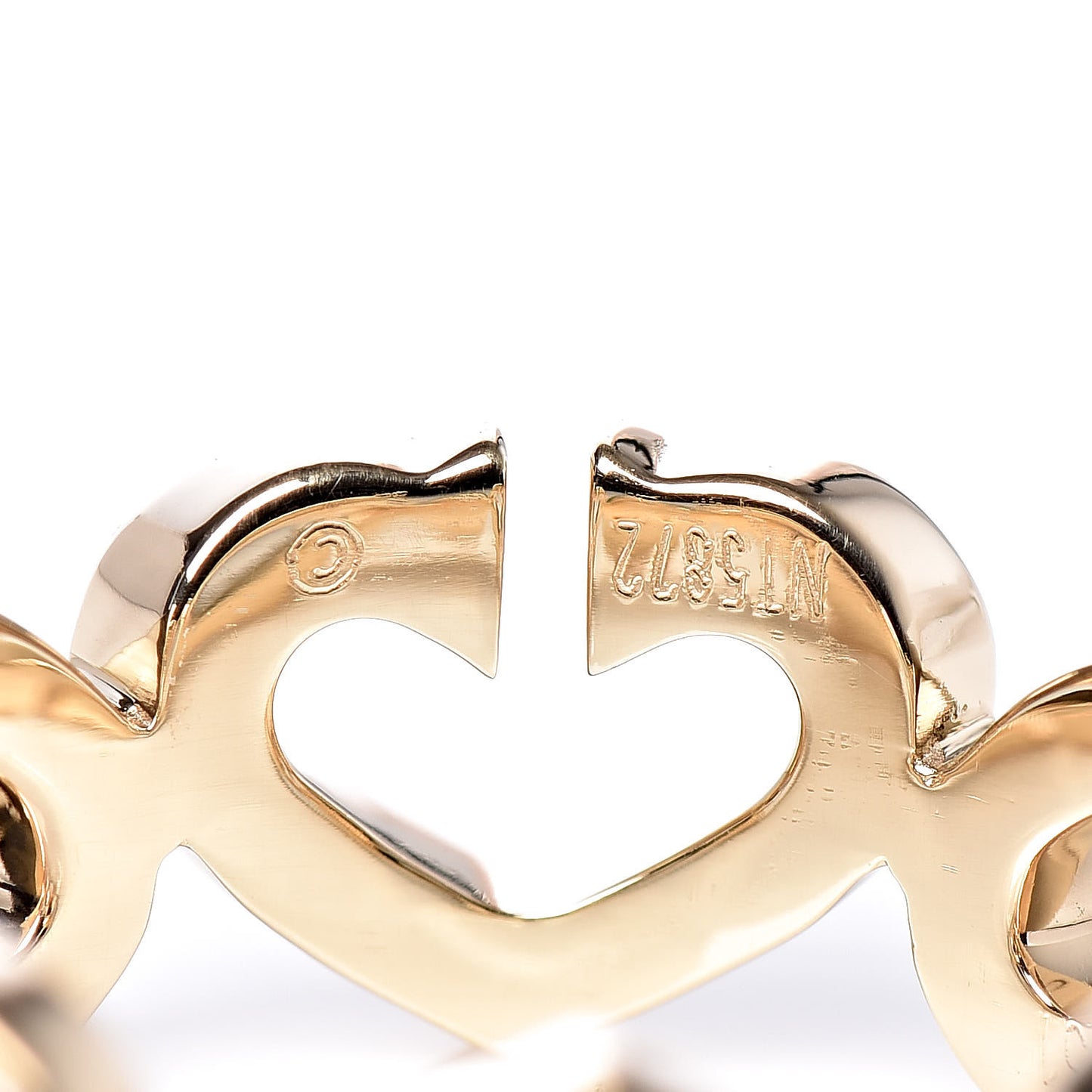18K Yellow Gold Diamond Hearts and Symbols Ring 51 5.75